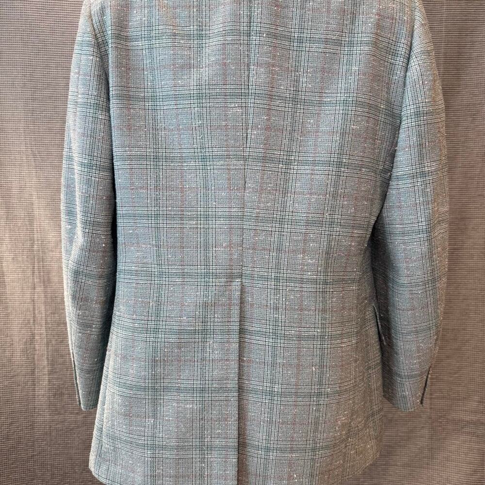 Tan and green plaid men's blazer - Picture 5 of 7